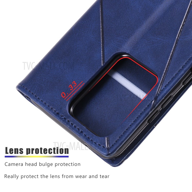 Rhombus Surface Wallet Stand Leather Shell with Strap for Samsung Galaxy S20 Ultra - Blue-10