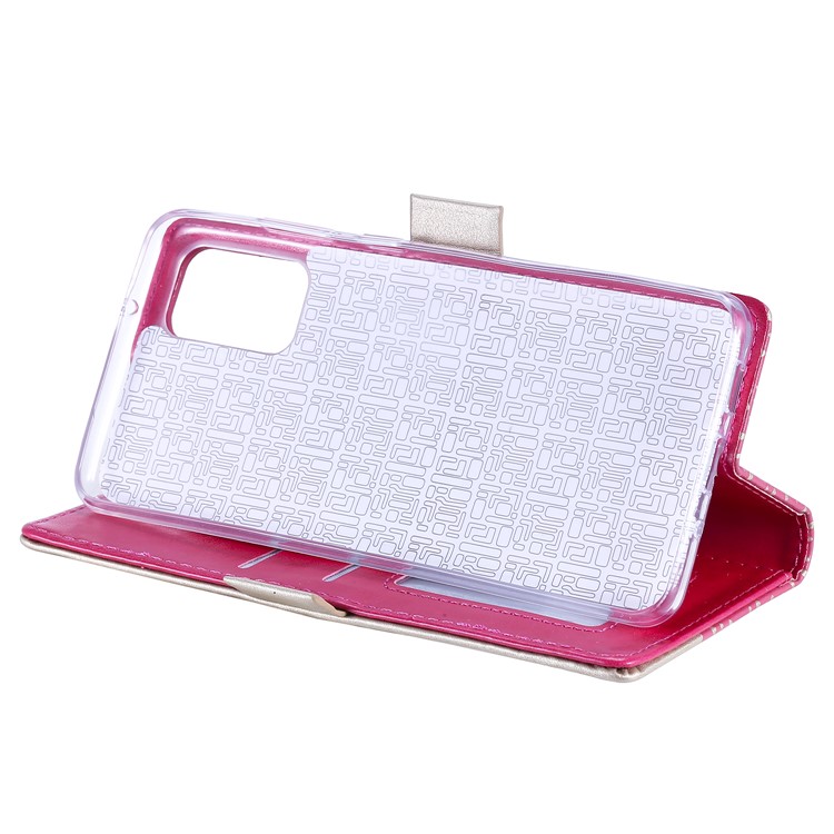 Lace Flower Style Zipper Pocket Leather Wallet Casing for Samsung Galaxy S20 - Rose-9