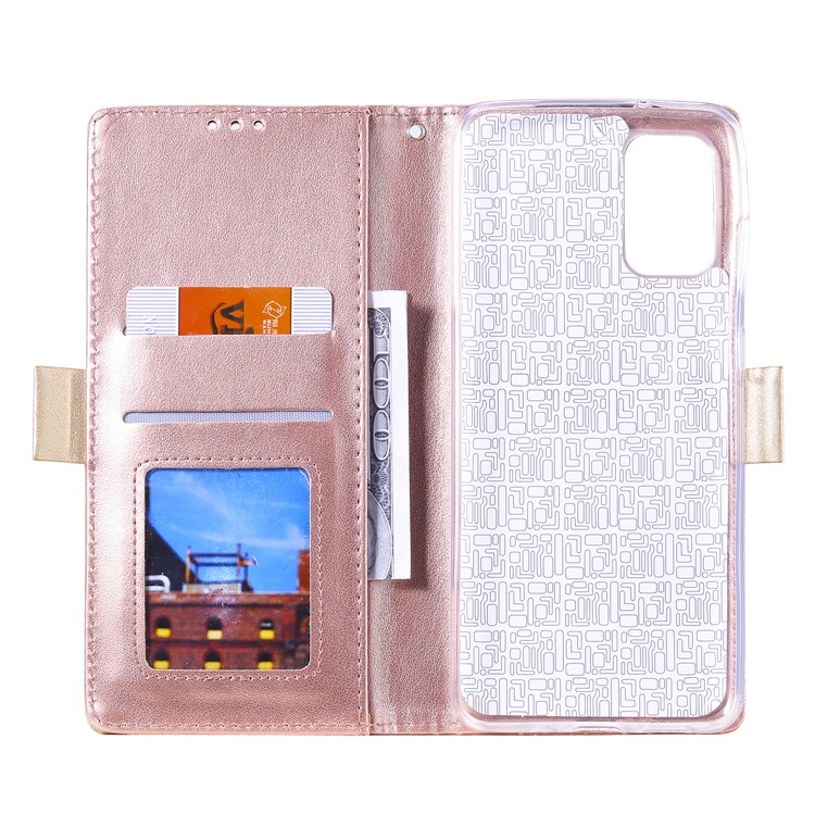 Lace Flower Style Zipper Pocket Leather Wallet Casing for Samsung Galaxy S20 - Pink-7