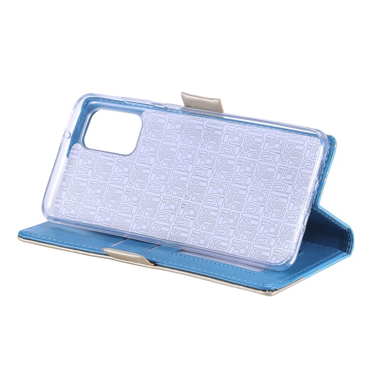 Lace Flower Style Zipper Pocket Leather Wallet Casing for Samsung Galaxy S20 - Blue-9