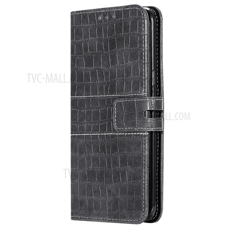 Crocodile Texture Wallet Stand Flip Leather Case for Samsung Galaxy S20 Ultra - Grey-4