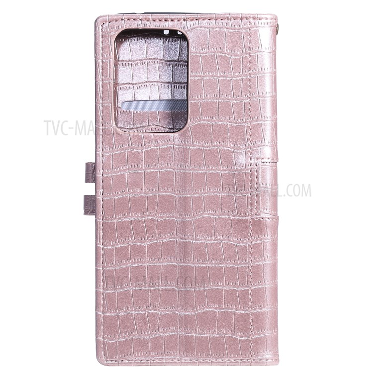 Crocodile Texture Wallet Stand Flip Leather Case for Samsung Galaxy S20 Ultra - Rose Gold-3
