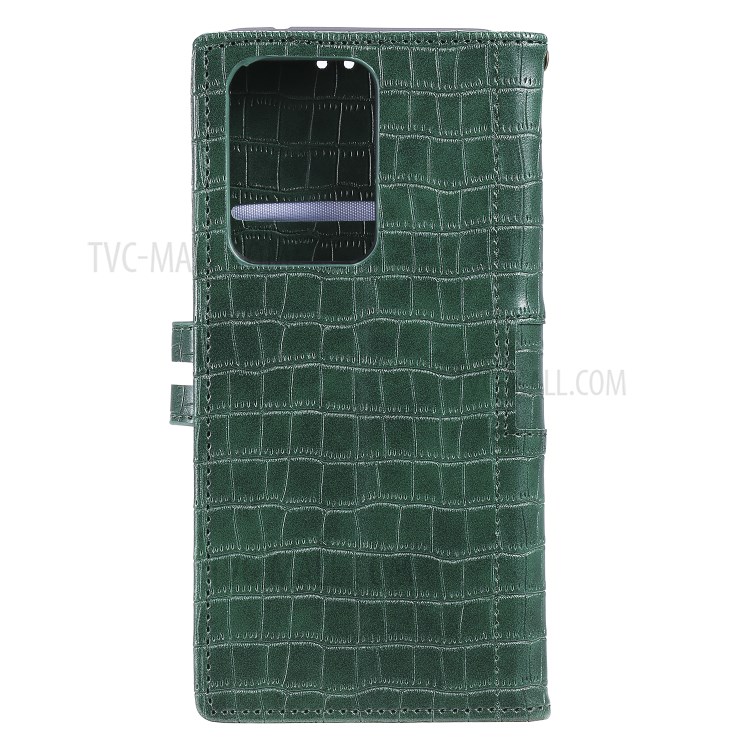 Crocodile Texture Wallet Stand Flip Leather Case for Samsung Galaxy S20 Ultra - Green-3