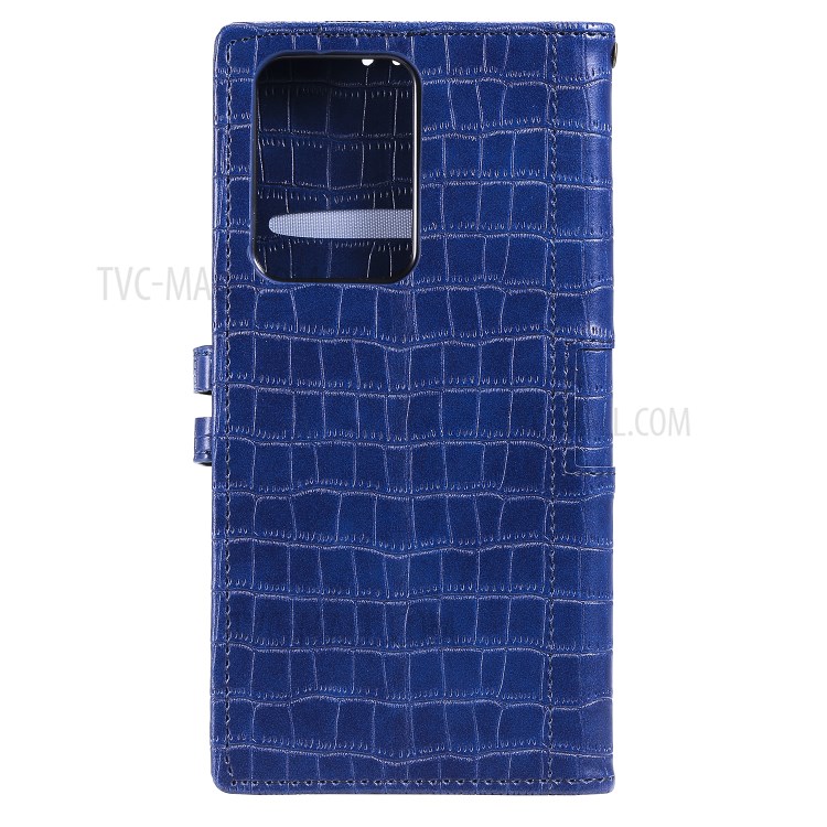 Crocodile Texture Wallet Stand Flip Leather Case for Samsung Galaxy S20 Ultra - Blue-3