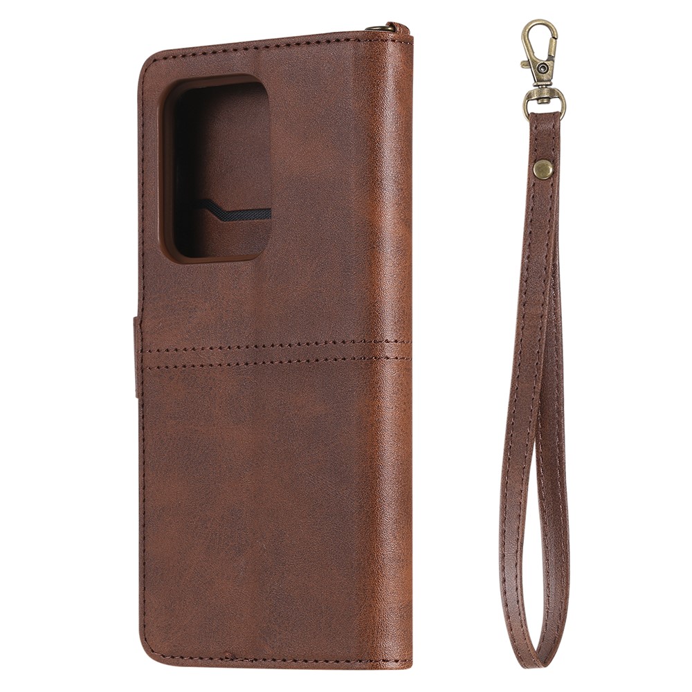 Multi-function Detachable 2-in-1 Leather Wallet Phone Cover for Samsung Galaxy S20 Ultra - Dark Brown-20