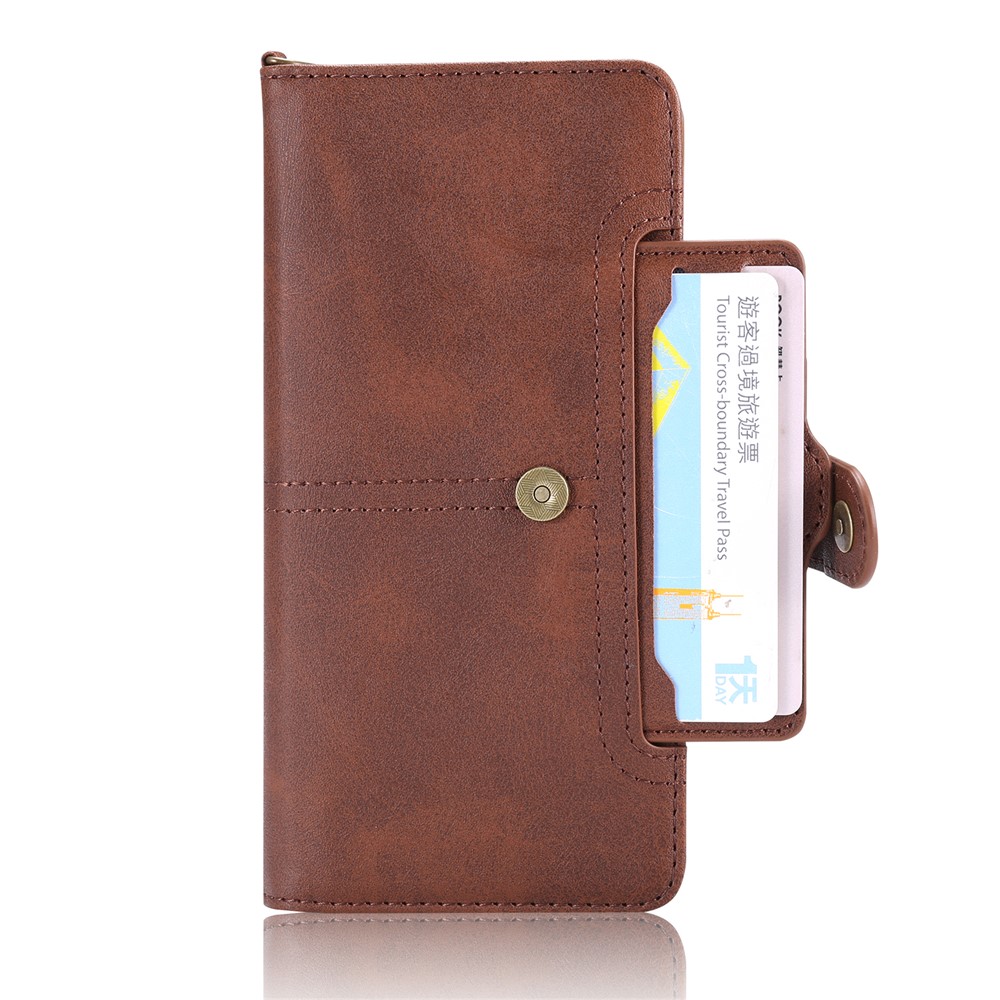 Multi-function Detachable 2-in-1 Leather Wallet Phone Cover for Samsung Galaxy S20 Ultra - Dark Brown-26