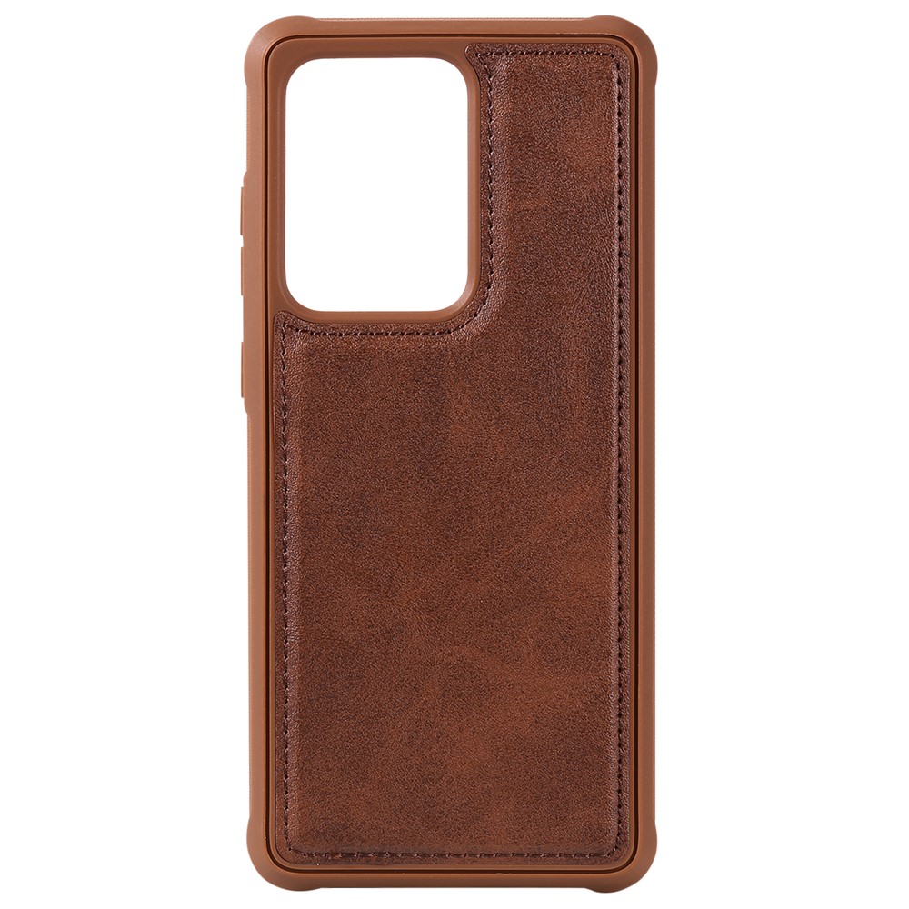 Multi-function Detachable 2-in-1 Leather Wallet Phone Cover for Samsung Galaxy S20 Ultra - Dark Brown-4