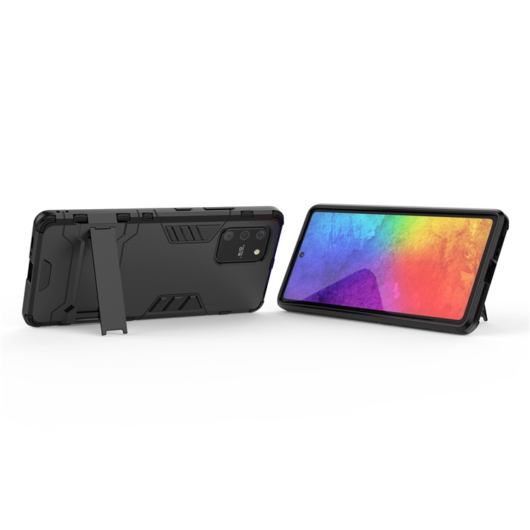 Cool Guard PC + TPU Hybrid Phone Shell Avec Kickstand Pour Samsung Galaxy A91 / S10 Lite - le Noir