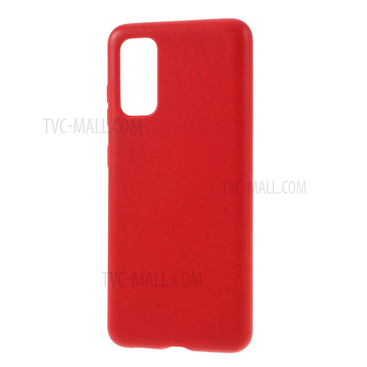 Custodia TPU di Paglia di Grano Ecologica Opaca Per Samsung Galaxy S20 4G/S20 5G - Rosso-2