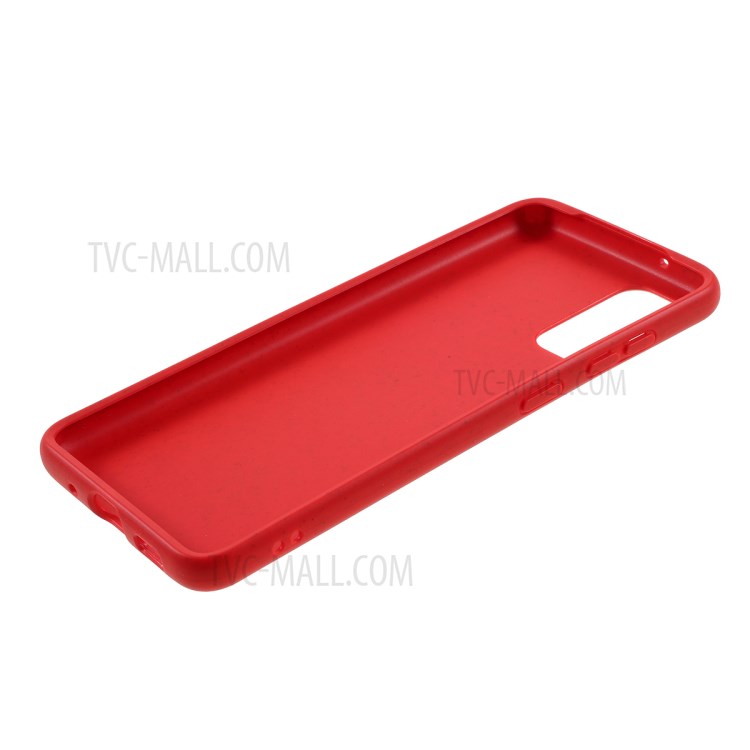 Custodia TPU di Paglia di Grano Ecologica Opaca Per Samsung Galaxy S20 4G/S20 5G - Rosso-5