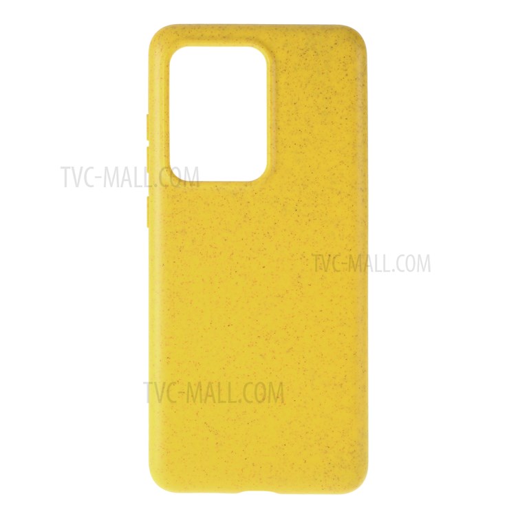 Matte Wheat Straw TPU Soft Protector Cover for Samsung Galaxy S20 Ultra - Yellow-1