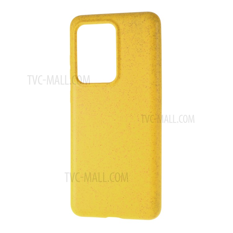 Matte Wheat Straw TPU Soft Protector Cover for Samsung Galaxy S20 Ultra - Yellow-2