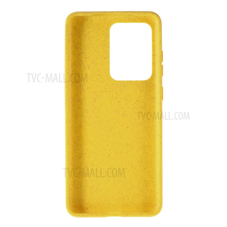 Série Starry Sky Pour Samsung Galaxy S20 Ultra Wheat Straw Case Matte TPU Biodegradable Phone Cover - Jaune