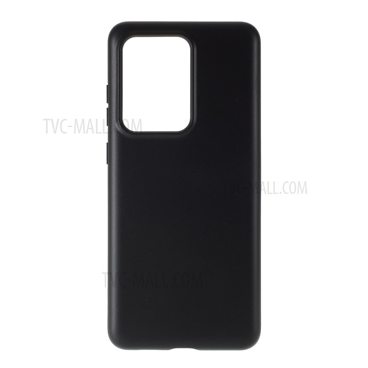 Matte Wheat Straw TPU Soft Protector Cover for Samsung Galaxy S20 Ultra - Black-1