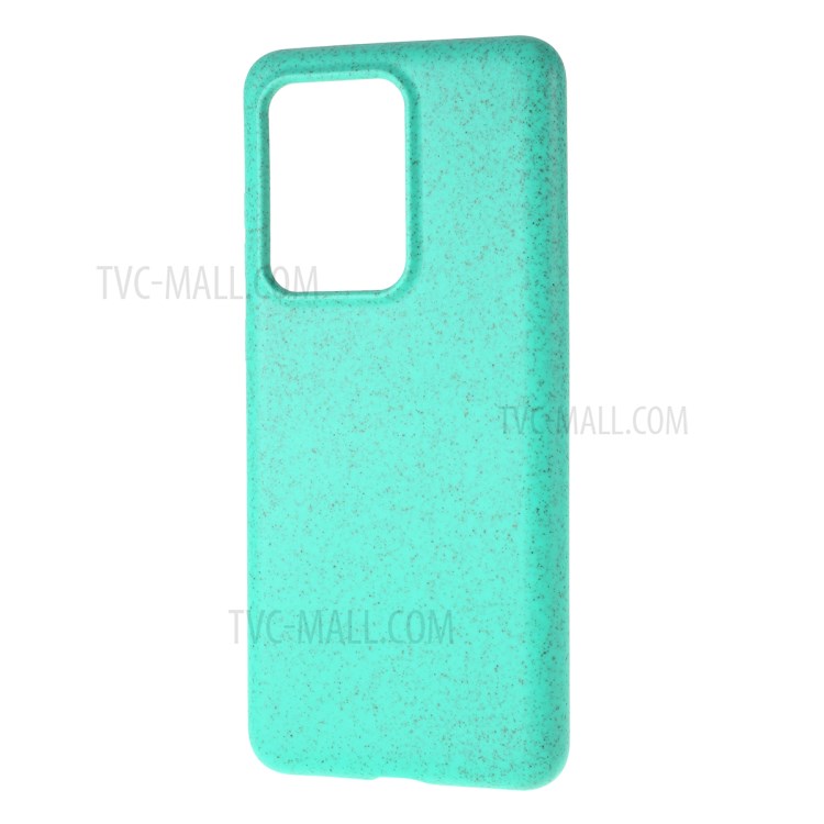 Matte Wheat Straw TPU Soft Protector Cover for Samsung Galaxy S20 Ultra - Cyan-2