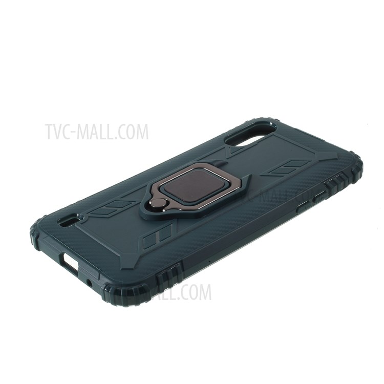 Finger Ring Kickstand Drop-proof Stylish TPU Casing for Samsung Galaxy A01 - Green-4