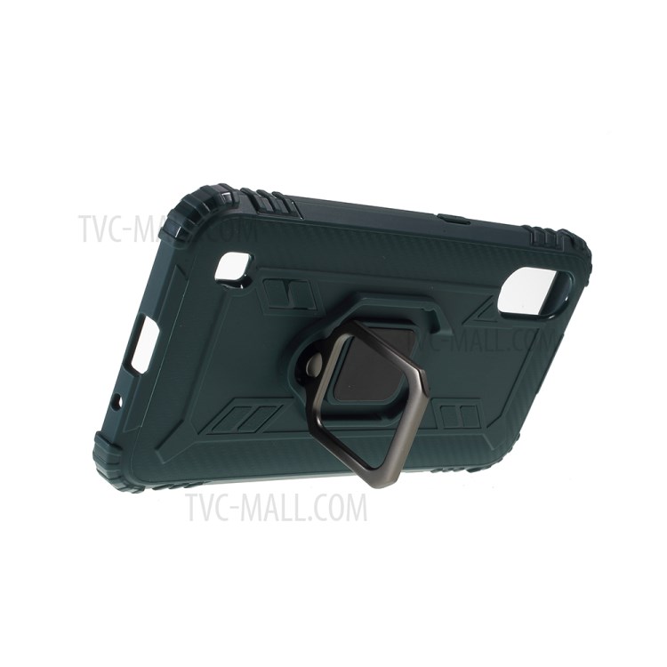 Finger Ring Kickstand Drop-proof Stylish TPU Casing for Samsung Galaxy A01 - Green-5