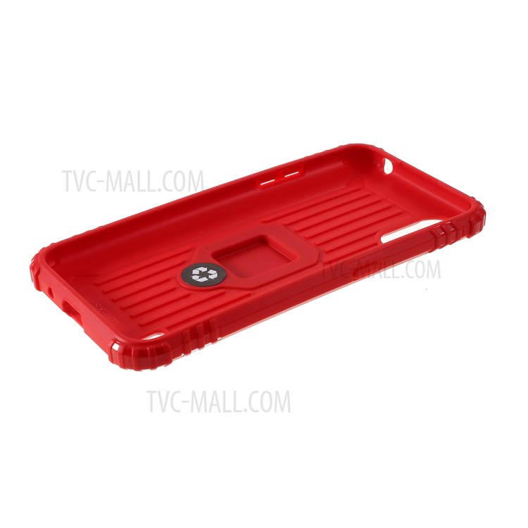 Finger Ring Kickstand Drop-proof Stylish TPU Casing for Samsung Galaxy A01 - Red-5