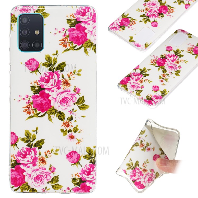 Noctilucent IMD TPU Case for Samsung Galaxy A71 - Vivid Flowers-1