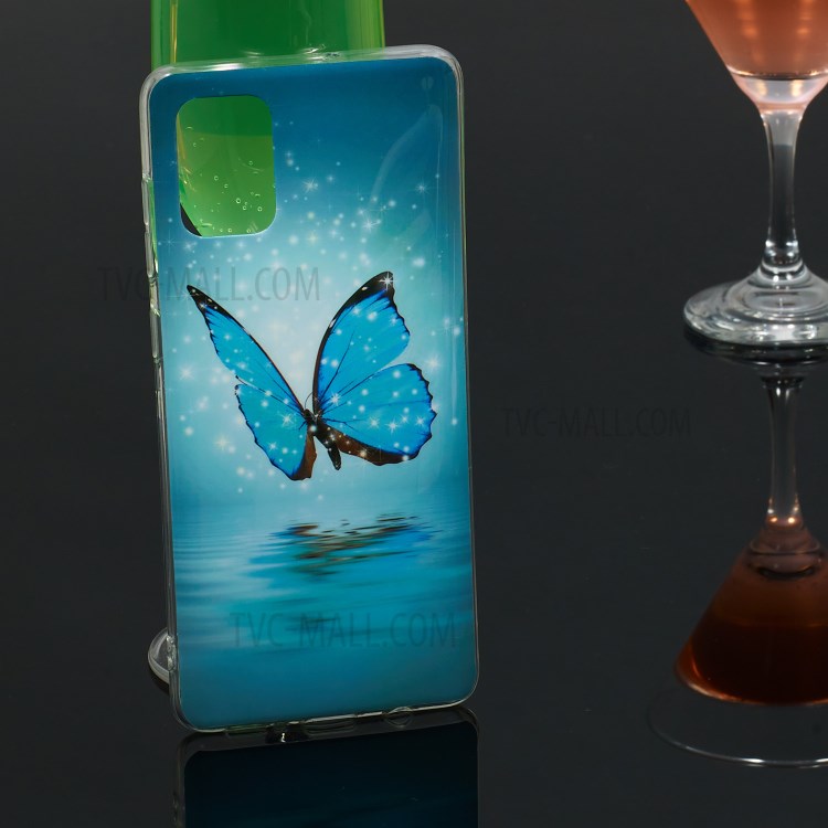 Noctilucent IMD TPU Case for Samsung Galaxy A71 - Blue Butterfly-6