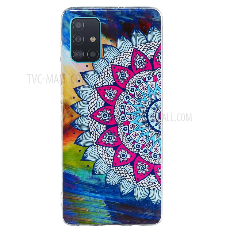 Noctilucent IMD TPU Case for Samsung Galaxy A71 - Flower Pattern-2