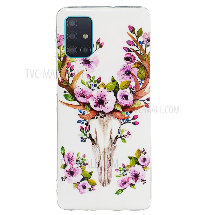 Noctilucent IMD TPU Case for Samsung Galaxy A71 - Flowered Elk-2