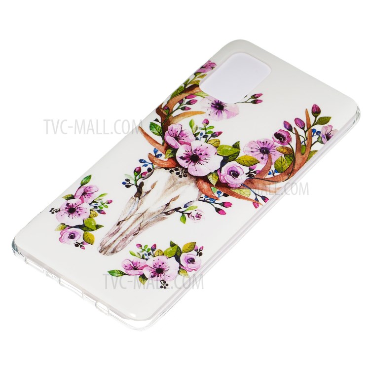 Noctilucent IMD TPU Case for Samsung Galaxy A71 - Flowered Elk-3