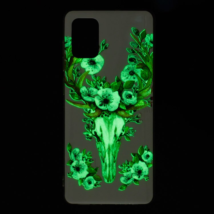 Noctilucent IMD TPU Case for Samsung Galaxy A71 - Flowered Elk-7