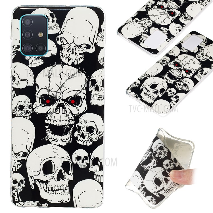Noctilucent IMD TPU Case for Samsung Galaxy A71 - Skulls-1