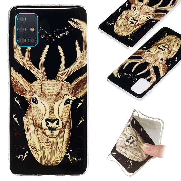 Noctilucent IMD TPU Shell for Samsung Galaxy A51 - Elk Pattern-1
