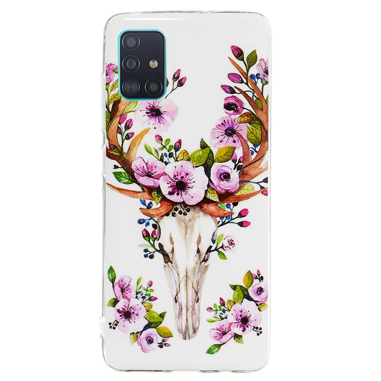 Noctilucent IMD TPU Shell for Samsung Galaxy A51 - Flowered Elk-2