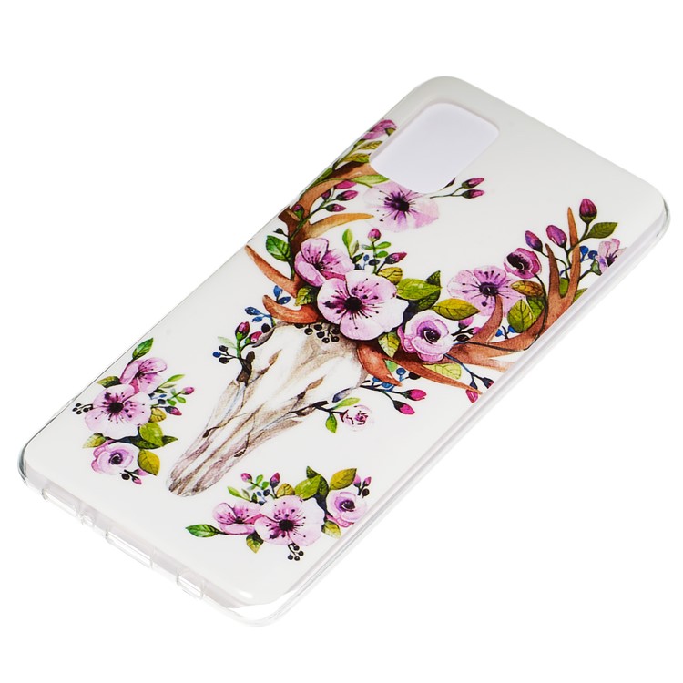 Noctilucent IMD TPU Shell for Samsung Galaxy A51 - Flowered Elk-3