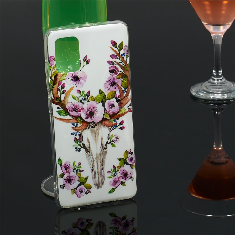 Noctilucent IMD TPU Shell for Samsung Galaxy A51 - Flowered Elk-6
