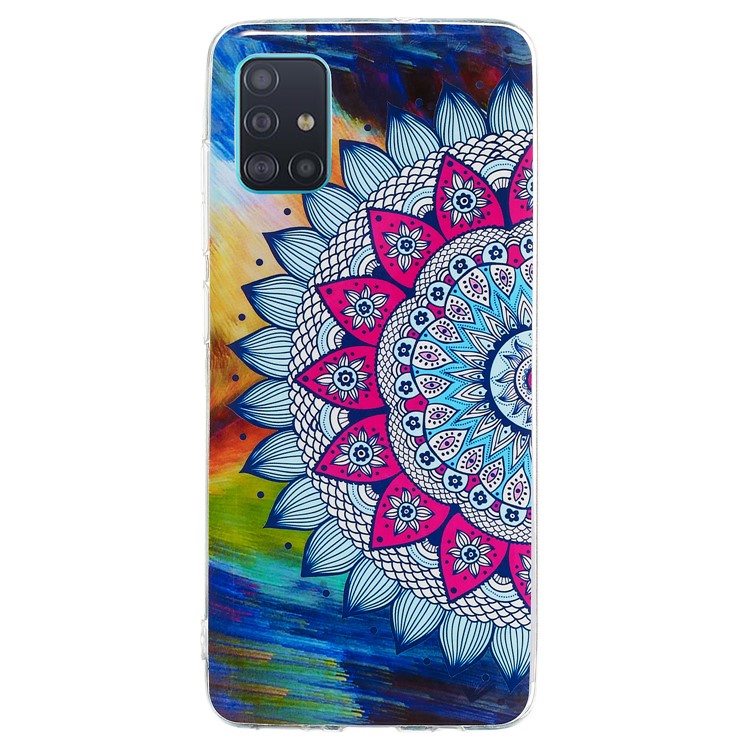 Noctilucent IMD TPU Shell for Samsung Galaxy A51 - Flower Pattern-1