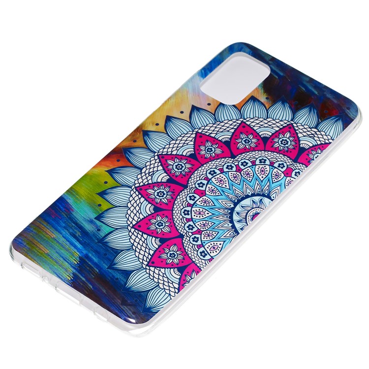 Noctilucent IMD TPU Shell for Samsung Galaxy A51 - Flower Pattern-2