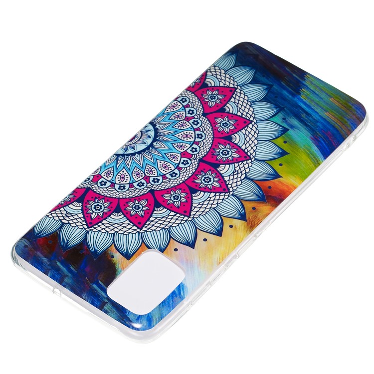 Noctilucent IMD TPU Shell for Samsung Galaxy A51 - Flower Pattern-3