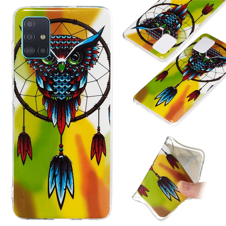 Noctilucent IMD TPU Shell for Samsung Galaxy A51 - Owl Dream Catcher-1