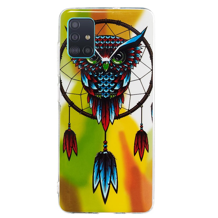 Noctilucent IMD TPU Shell for Samsung Galaxy A51 - Owl Dream Catcher-2