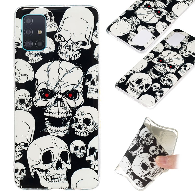 Noctilucent IMD TPU Shell for Samsung Galaxy A51 - Cool Skulls-1
