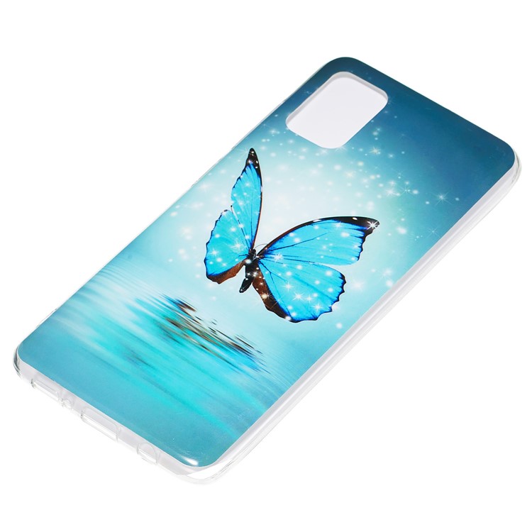 Noctilucent IMD TPU Shell for Samsung Galaxy A51 - Blue Butterfly-3