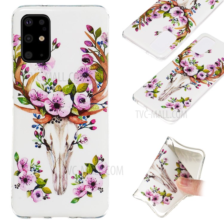 Noctilucent IMD TPU Back Case for Samsung Galaxy S20 Plus - Flowered Elk-1