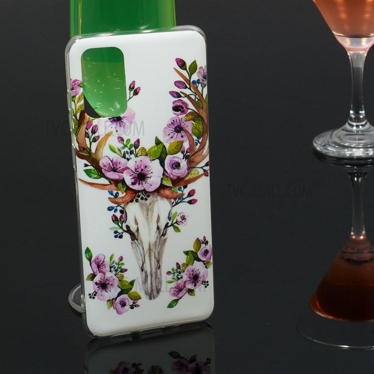 Noctilucent IMD TPU Back Case for Samsung Galaxy S20 Plus - Flowered Elk-6