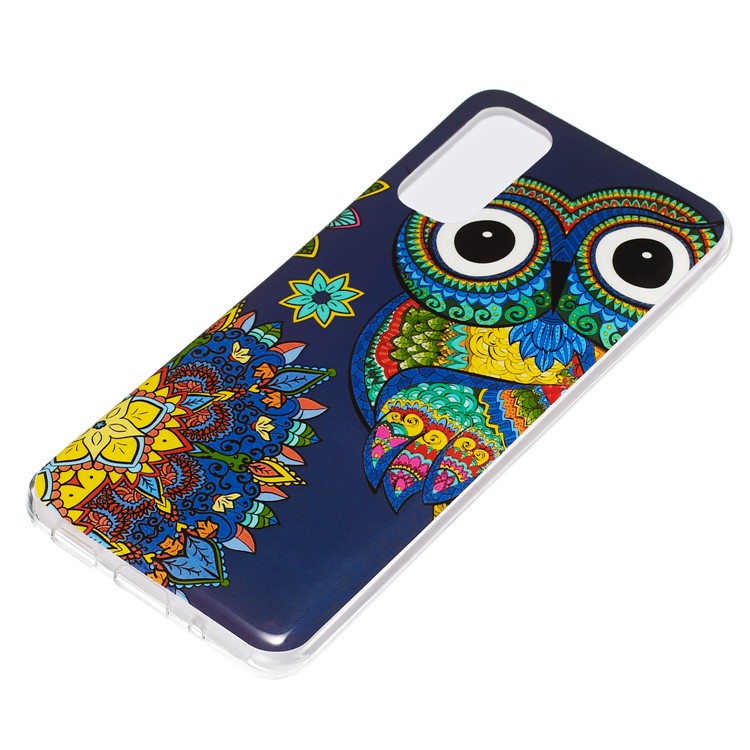 Case de Téléphone TPU IMD Noctiluct Pour Samsung Galaxy S20 4g / S20 5G - Motif de Hibou