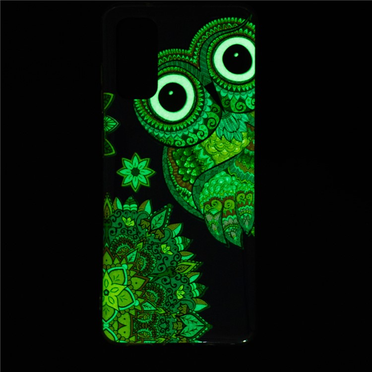 Case de Téléphone TPU IMD Noctiluct Pour Samsung Galaxy S20 4g / S20 5G - Motif de Hibou