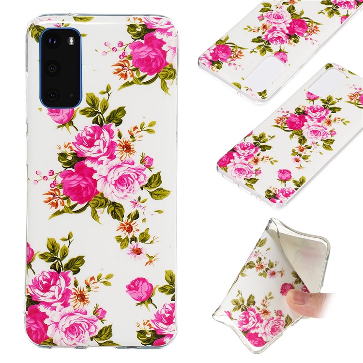 Noctilucent IMD TPU Phone Case for Samsung Galaxy S20 - Vivid Flowers-1