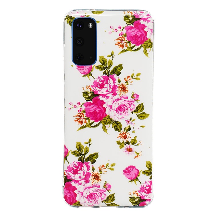 Noctilucent IMD TPU Phone Case for Samsung Galaxy S20 - Vivid Flowers-2