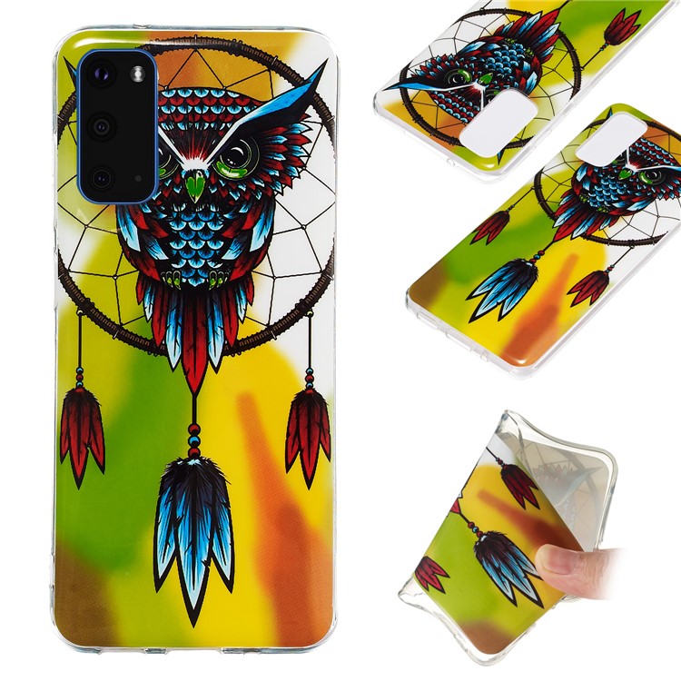 Noctilucent IMD TPU Phone Case for Samsung Galaxy S20 - Owl Dream Catcher-1