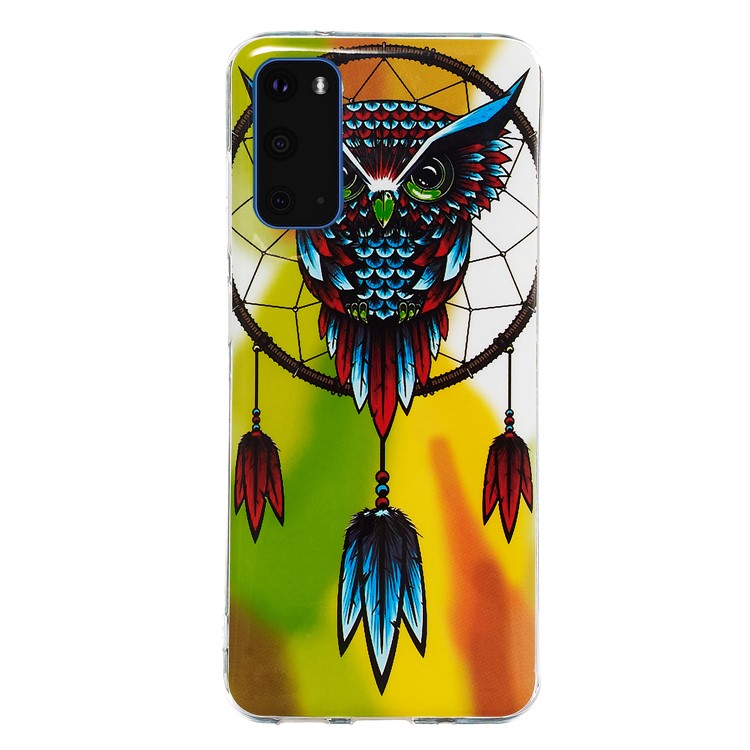 Noctilucent IMD TPU Phone Case for Samsung Galaxy S20 - Owl Dream Catcher-2