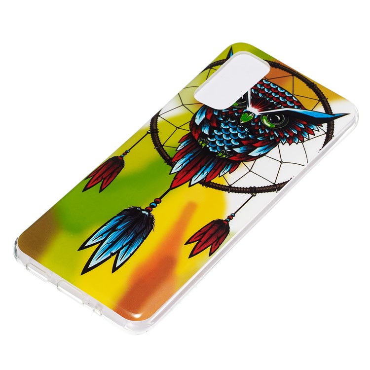 Caixa de Telefone IMD TPU Noctilucent Para Samsung Galaxy S20 4G/S20 5G - Catcher de Sonho de Coruja-3