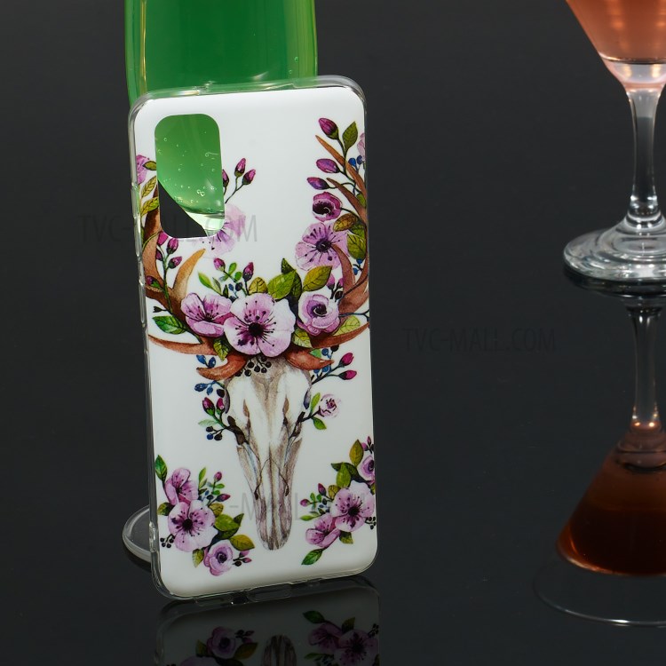 Noctilucent IMD TPU Phone Case for Samsung Galaxy S20 - Flowered Elk-6
